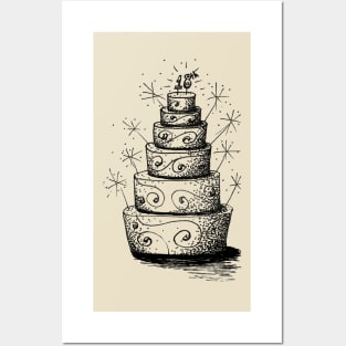 18th Birthday Cake Doodle Posters and Art